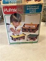 Vintage Playskool Log Cabin Set