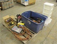 Bin of Assorted Tools, Plastic Drawers &