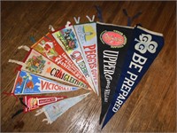 Lot of 9 Vintage canadian Pennants