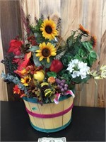 Large lot of Flowers and Fruit in Basket