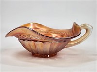 CARNIVAL GLASS HANDLED BOWL