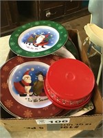 CHRISTMAS PLATES, PLATTERS