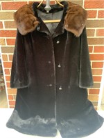 Women's black fur coat