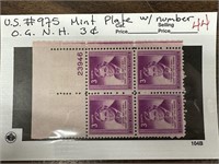 975 STAMP BLOCK OG NH 3C WILL ROGERS W PL#