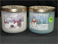 2 BATH AND BODY WORKS CANDLES - FROZEN LAKE AND