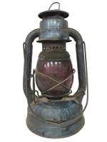 Dietz oil lamp with red glass little wizard