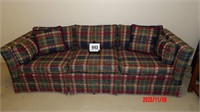 Plaid Fabric 3 Cushion Couch