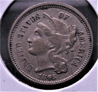 1865 3 CENT PIECE VF