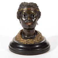 COLD-PAINTED VIENNA BRONZE INCENSE BURNER, bust