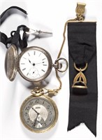 ASSORTED MAN'S POCKET WATCHES, LOT OF TWO,