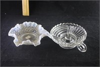 Opalescent Candy Dish and Candleholder