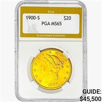 1900-S $20 Gold Double Eagle PGA MS65