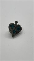 Turquoise Spade Pin