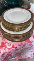 16pcs gold detail dinner and salad plates