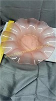 Pink art glass bowl