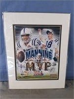 Peyton Manning photo mat framed