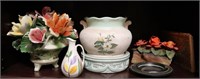 Capodimonte Style Ceramic Flowers, Vases++