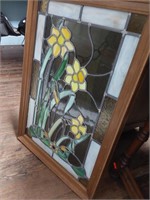 Leaded glass picture flowers