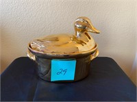 Hall China Golden duck casserole #29
