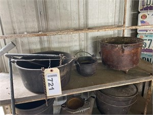(4) cast iron pots