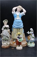 4 Ocupied Japan, Bavarian Porcelain Figurines