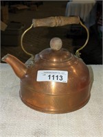 Vintage copper tea kettle 7.5" high