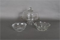 Vintage Covered Cake Stand, Bowls