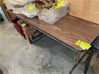 5 FT WOODEN TOP FOLDING TABLE, NO CONTENTS