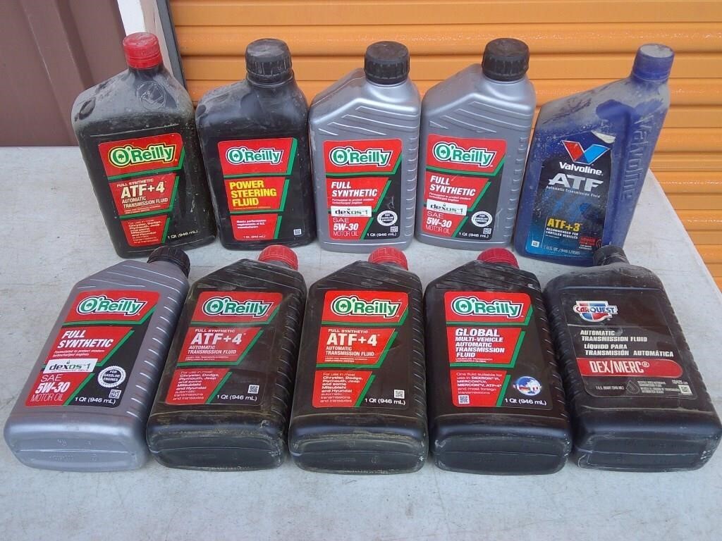 full ATF & oil bottles