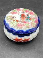 Vintage Porcelain Bisque China TRINKET BOX & Lid