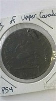 1854 Bank Of Upper Canada One Penny Coin