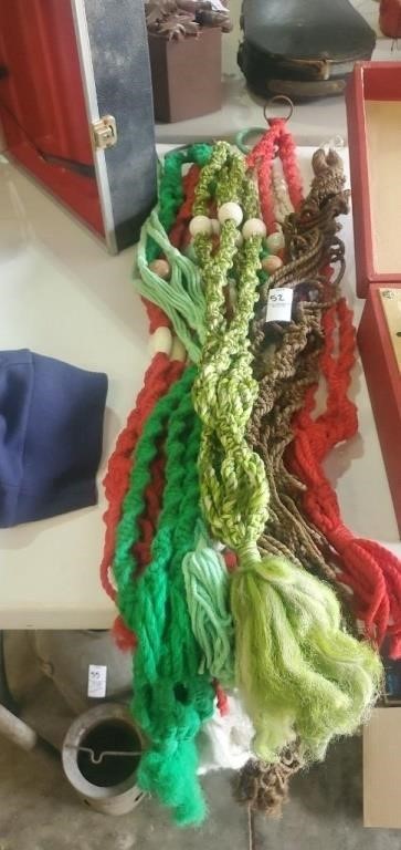 Lot of woven macrame’ plant holders