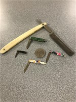 Mini pocket knives and straight-edge razor