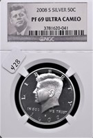 2008 S NGCPF69UC KENNEDY HALF DOLLAR