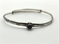 Vintage Sterling Silver Garnet Bracelet