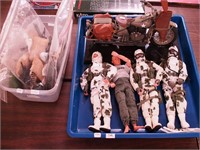 GI Joe items including four 12" figurines, three