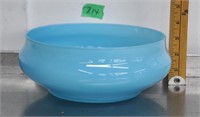 Powder blue glass bowl decor