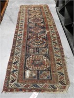 Antique Wool Pile Iranian runner (damage and