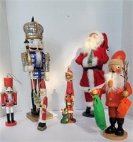 (4) Various Santa Statues