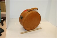 Round Leather Look Travel Case