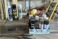 Spray paint wasp, killer, old wood box