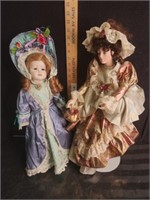 2 Victorian Dress Bisque Dolls, 21"