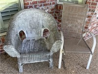 Outdoor Wicker Chair and Metal Chair