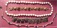 4 Piece lot Vintage Jewelry 2 Bracelets 2 Necklace