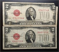 2 - 1928 $2 Red Seal Federal Reserve Notes