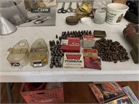 LOT OF VARIOUS PRIMERS AND 45 CALIBER SLUGS