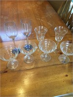 ASSORTED GLASSES -- 2 ARE CRYSTAL