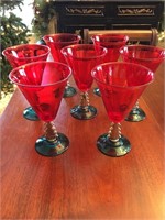 7 PLASTIC CHRISTMAS GLASSES