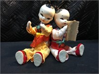 Pair 2 Chinese Children Dolls