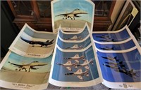 W - LOT OF 9 MILITARY AIRCRAFT PRINTS (B75)